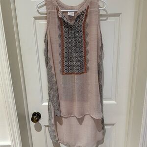 Knox Rose Sheer Gauzy Tunic Top